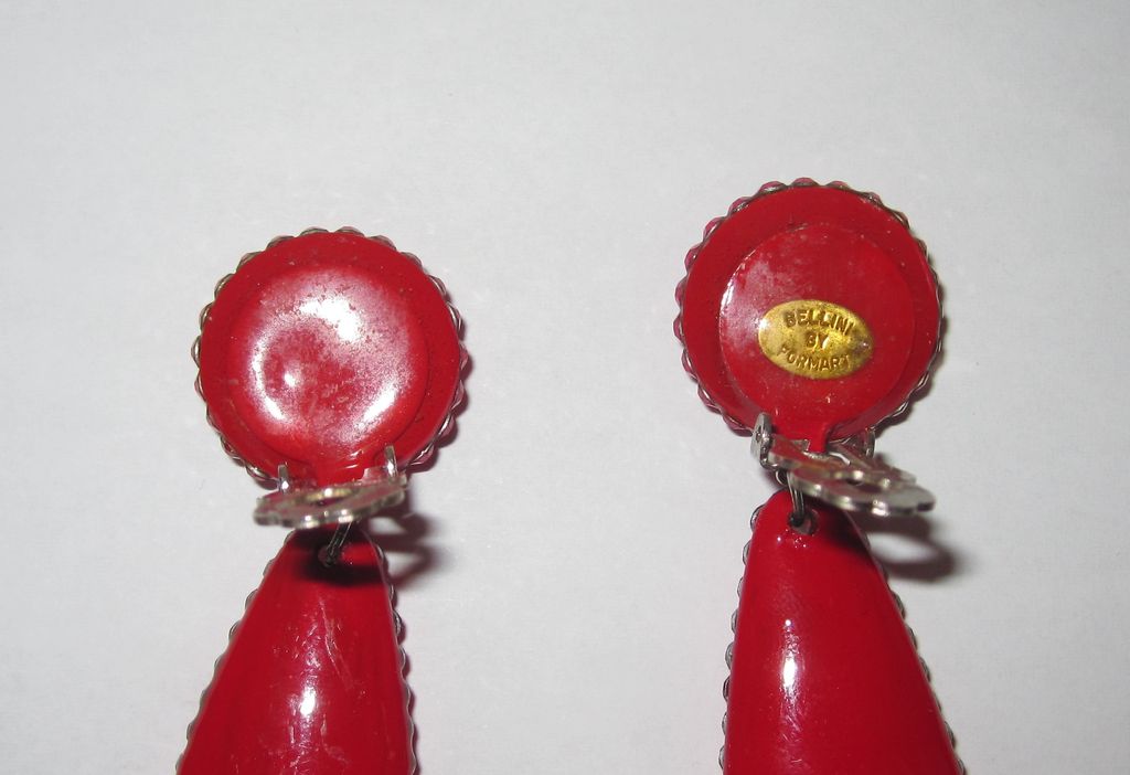 Wow! Bellini by Formart Large Disco Ball and Teardrop Earrings Red Wow! Bellini by Formart Large Disco Ball and Teardrop Earrings Red