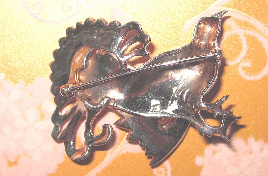 Vintage Bird Brooch Sterling with Gold Wash Vintage Bird Brooch Sterling with Gold Wash