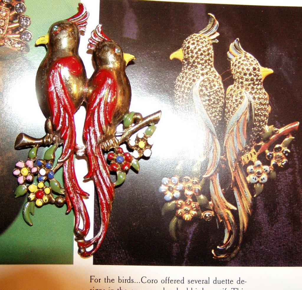 Large Enamelled Birds Brooch Large Enamelled Birds Brooch
