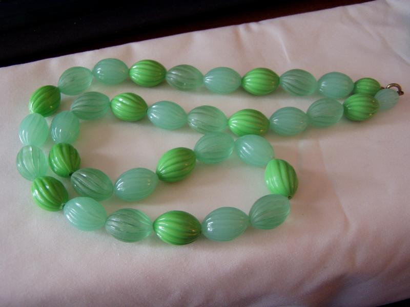 2 Vintage Large Fat Aqua and Lime Green Plastic Beads 2 Vintage Large Fat Aqua and Lime Green Plastic Beads