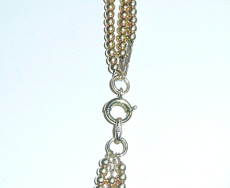 Best Vintage Gold Fill Triple Strand Beads Choker Best Vintage Gold Fill Triple Strand Beads Choker
