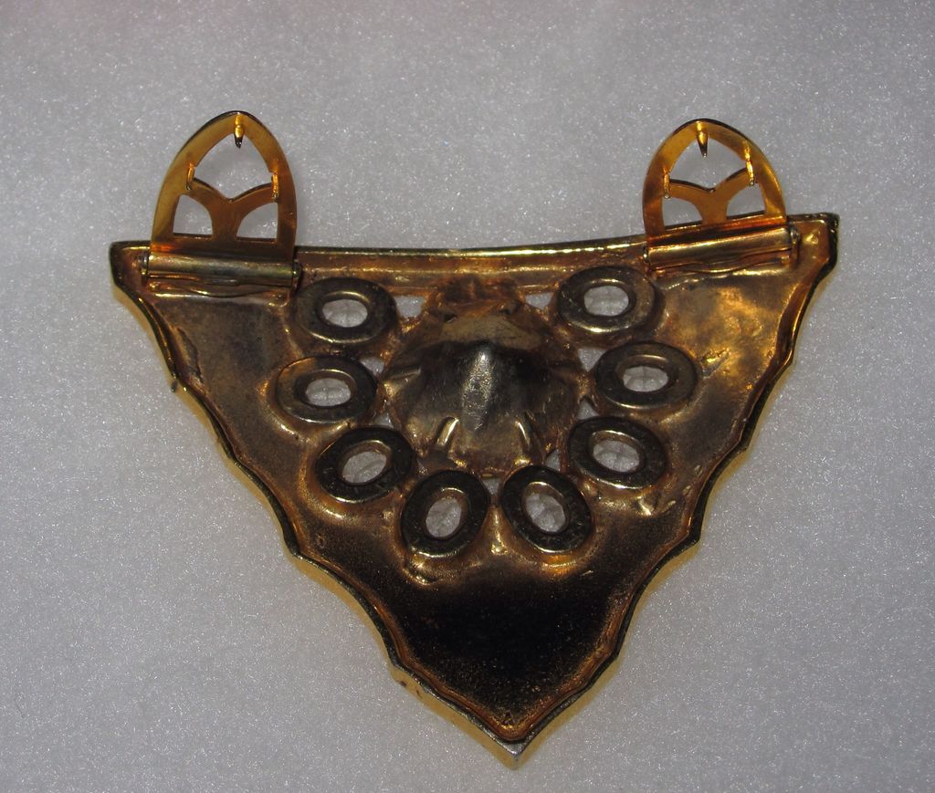 Dress Clip Large Headlight Vintage Gold Tone Dress Clip Large Headlight Vintage Gold Tone
