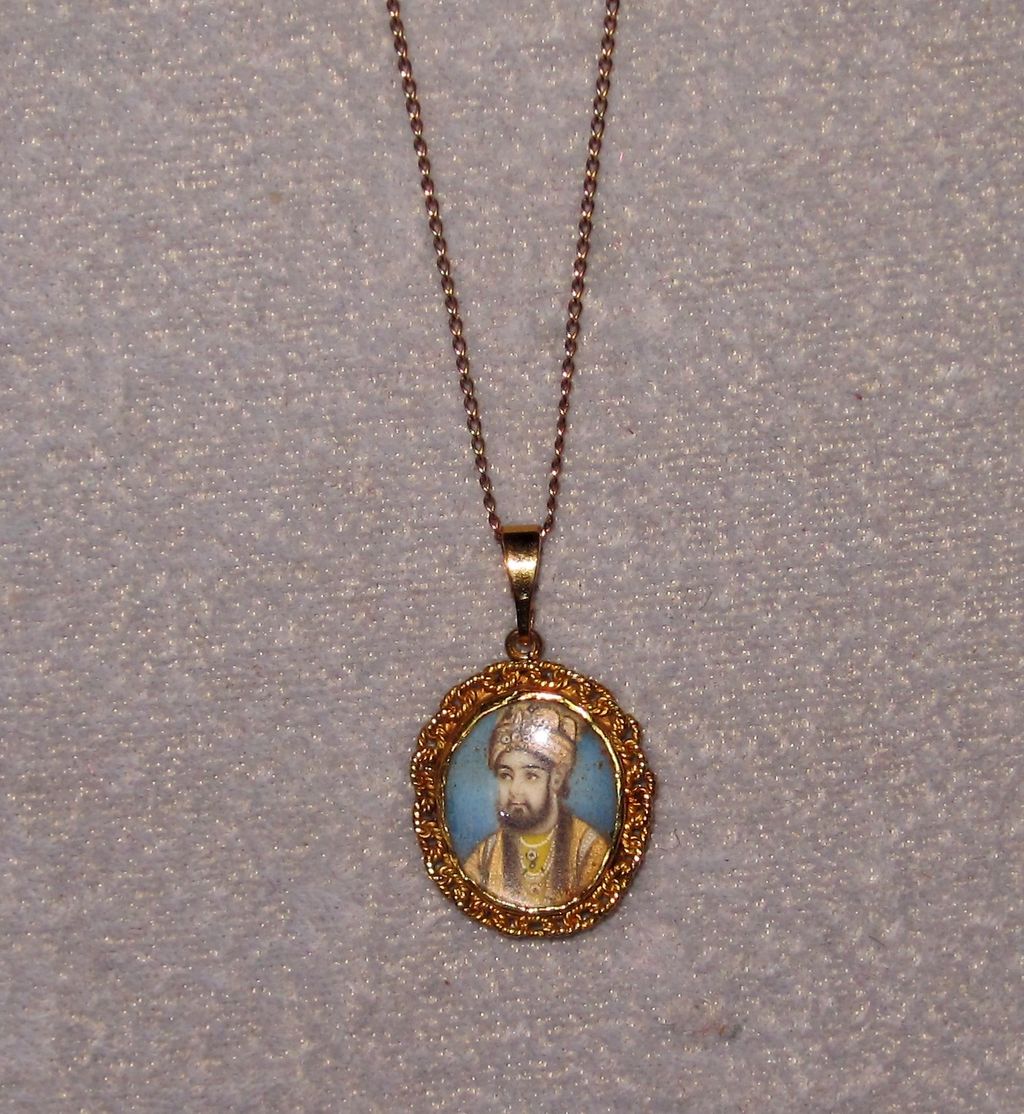 Painted Portrait Miniature Royal Mugal Painted Portrait Miniature Royal Mugal