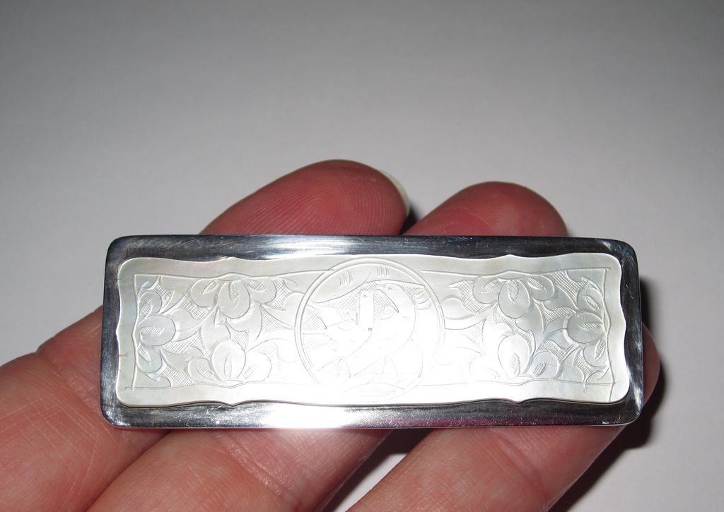 Rare Frances Holmes Boothby Sterling and Chinese Gaming Chip Brooch Rare Frances Holmes Boothby Sterling and Chinese Gaming Chip Brooch