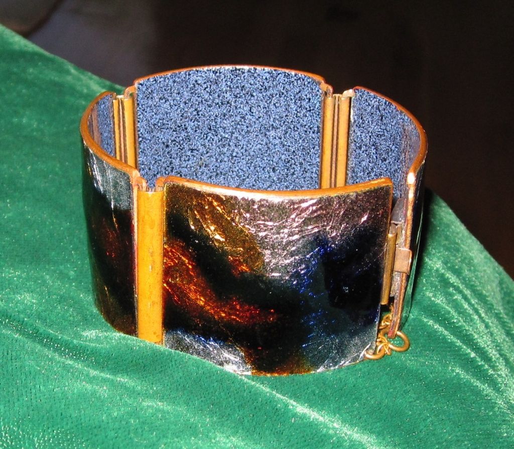 Glossy Foiled German Wide Enamel Bracelet Glossy Foiled German Wide Enamel Bracelet