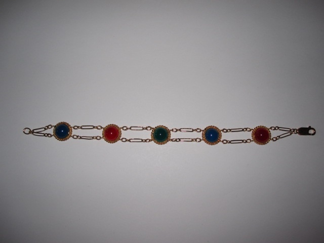 Gold Filled Bracelet Chalcedony, Carnelian and Green Onyx Gold Filled Bracelet Chalcedony, Carnelian and Green Onyx