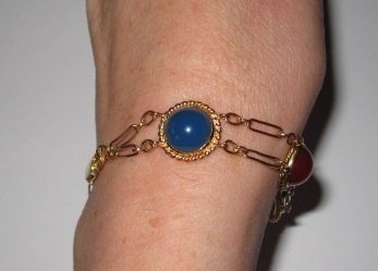 Gold Filled Bracelet Chalcedony, Carnelian and Green Onyx Gold Filled Bracelet Chalcedony, Carnelian and Green Onyx