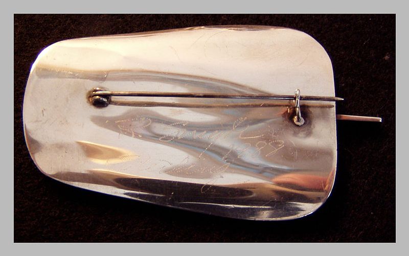 Pair Modern Silver Artist Pins Signed Sterling Pair Modern Silver Artist Pins Signed Sterling