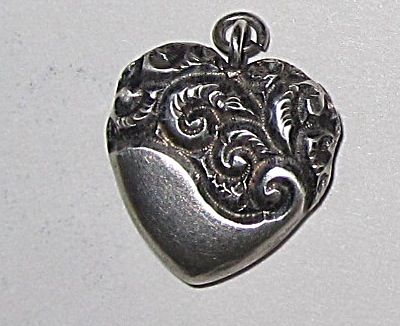 Victorian Sterling Chased Engraved Heart Victorian Sterling Chased Engraved Heart