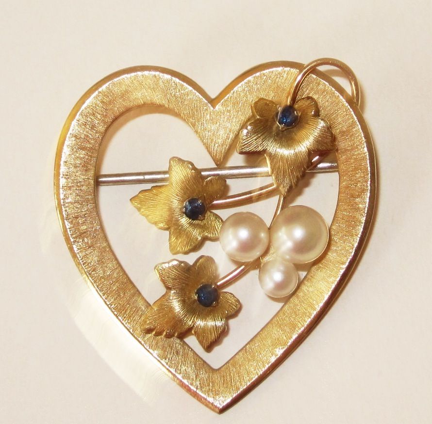 Sweet Krementz Gold Fill Heart with Pearls Sweet Krementz Gold Fill Heart with Pearls