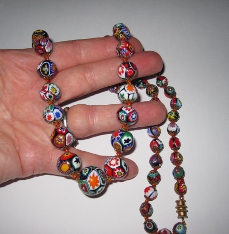 Vintage Millefiore Necklace and Earrings Vintage Millefiore Necklace and Earrings
