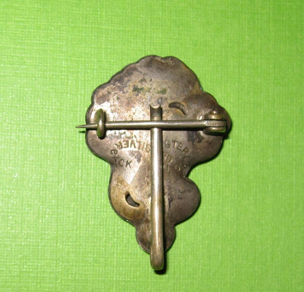 Art Nouveau Sterling Front Watch Pin Lady Art Nouveau Sterling Front Watch Pin Lady