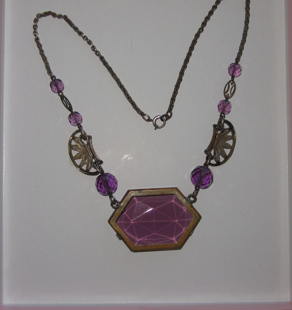 Art Deco Purple Glass Choker Art Deco Purple Glass Choker