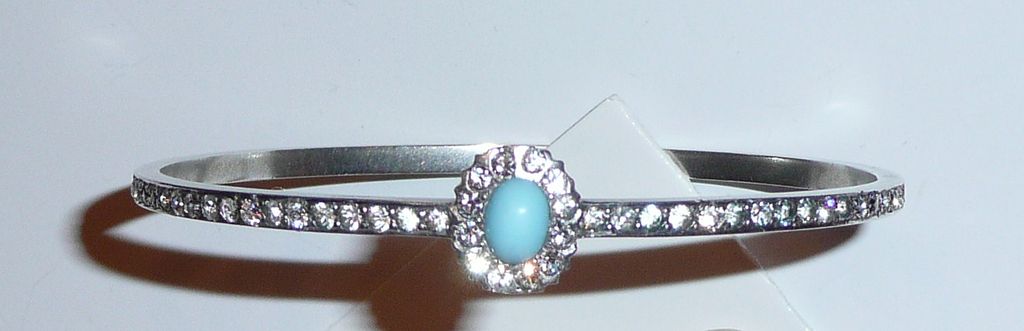 Vintage Silver Bangle Bracelet Rhinestones Vintage Silver Bangle Bracelet Rhinestones