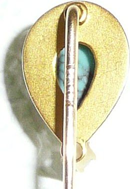 Victorian 14k Gold Stickpin Turquoise and Pearl Victorian 14k Gold Stickpin Turquoise and Pearl