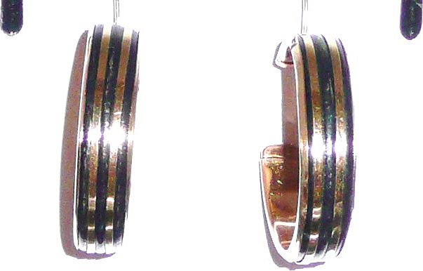 Victorian Rose Gold Filled Hoop Earrings Black Enamel Victorian Rose Gold Filled Hoop Earrings Black Enamel