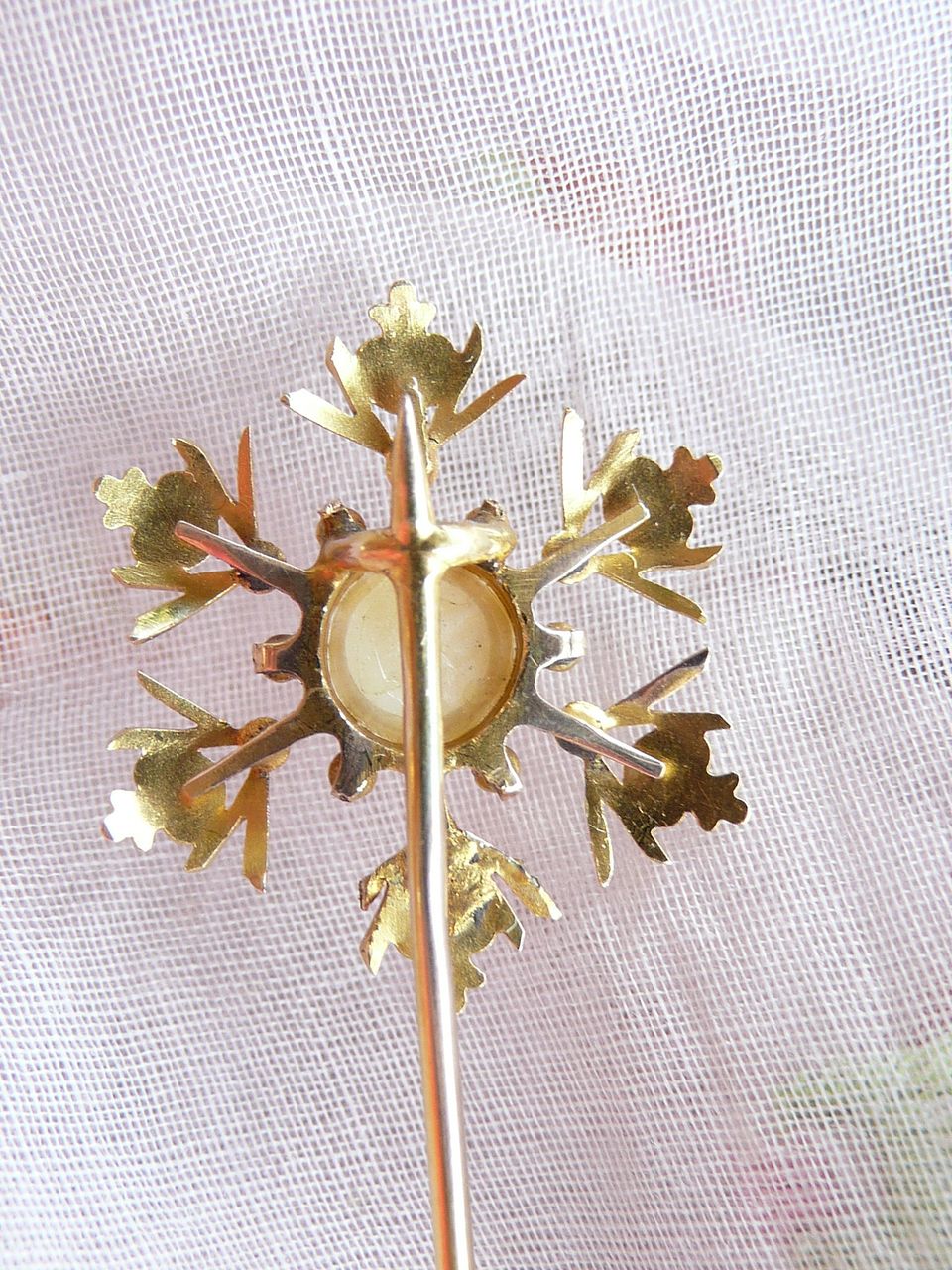 Victorian Enamel and Pearl 14K Gold Stickpin Victorian Enamel and Pearl 14K Gold Stickpin