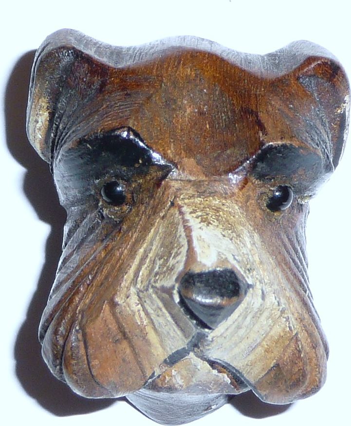 Vintage Wood Dog Pin Cute Schnauzer Vintage Wood Dog Pin Cute Schnauzer
