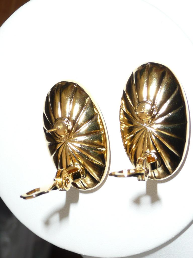 Yves Saint Laurent Bold Pierced Earrings Red Glass Yves Saint Laurent Bold Pierced Earrings Red Glass