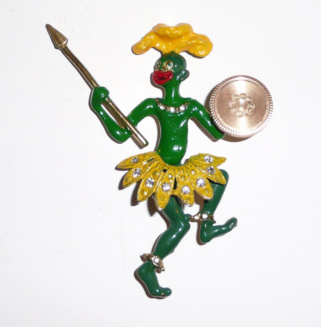 Zulu Warrior Brooch Circa 1940 Zulu Warrior Brooch Circa 1940