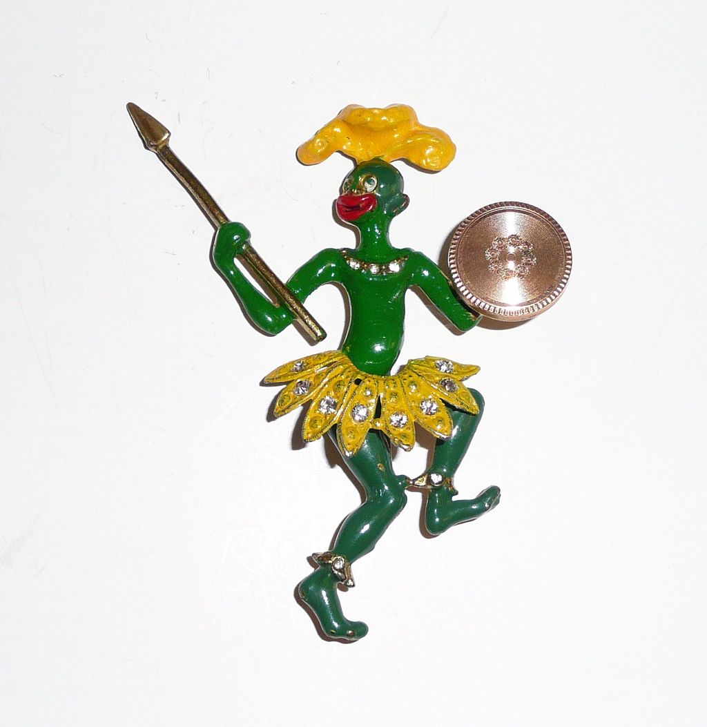 Zulu Warrior Brooch Circa 1940 Zulu Warrior Brooch Circa 1940