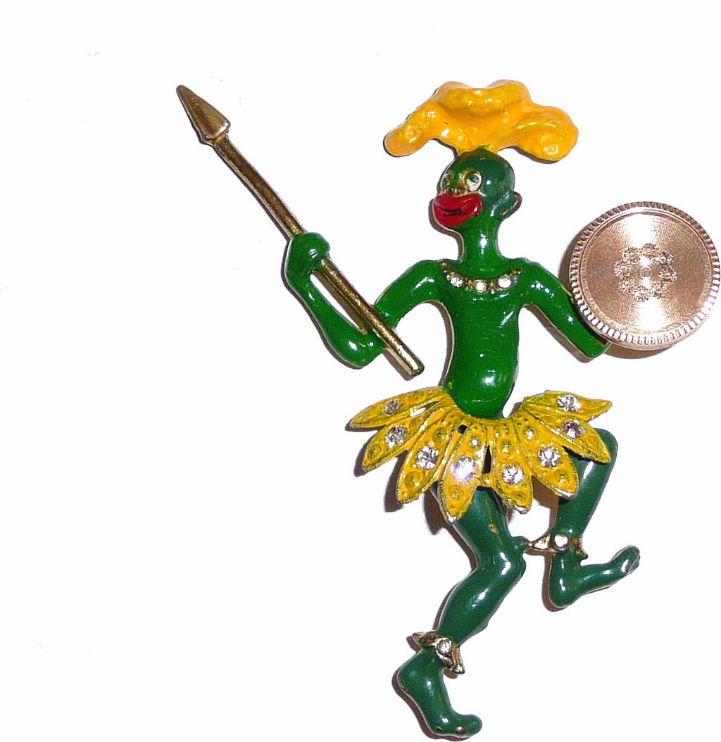 Zulu Warrior Brooch Circa 1940 Zulu Warrior Brooch Circa 1940