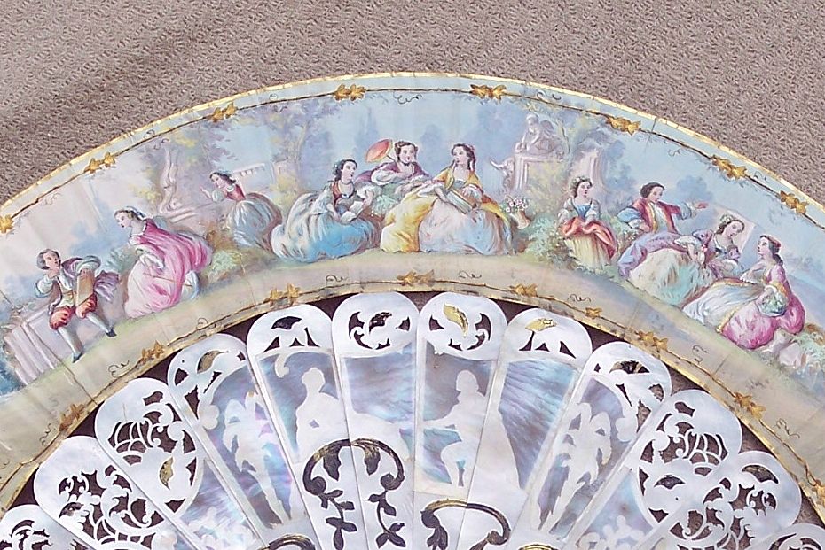 Antique 19 Century Spanish Hand Fan Antique 19 Century Spanish Hand Fan