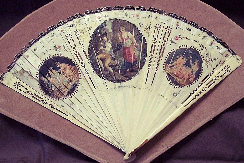 Antique 18th Century Hand Fan with Stipple Engraving Antique 18th Century Hand Fan with Stipple Engraving
