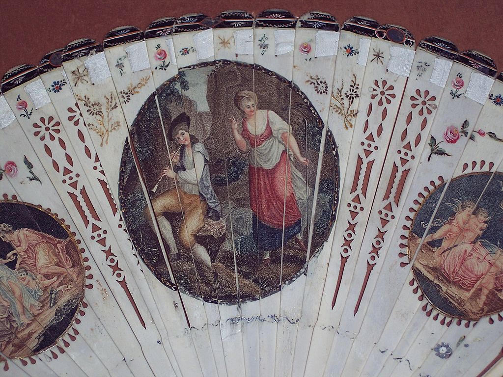 Antique 18th Century Hand Fan with Stipple Engraving Antique 18th Century Hand Fan with Stipple Engraving