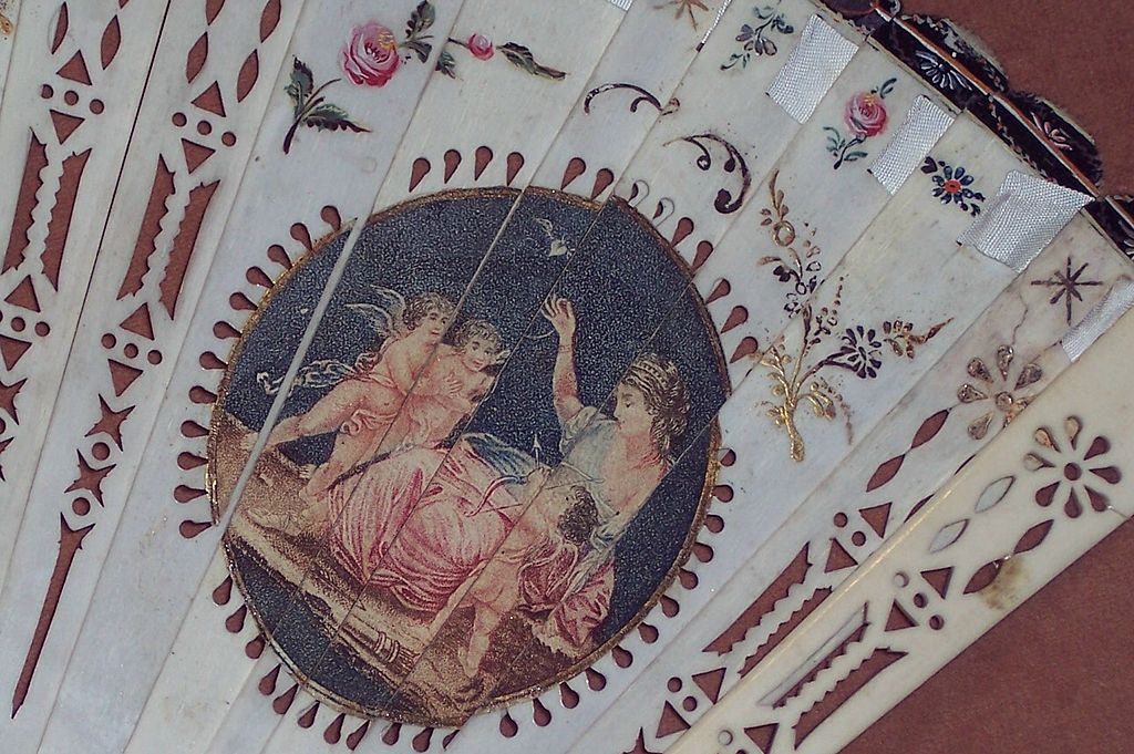 Antique 18th Century Hand Fan with Stipple Engraving Antique 18th Century Hand Fan with Stipple Engraving