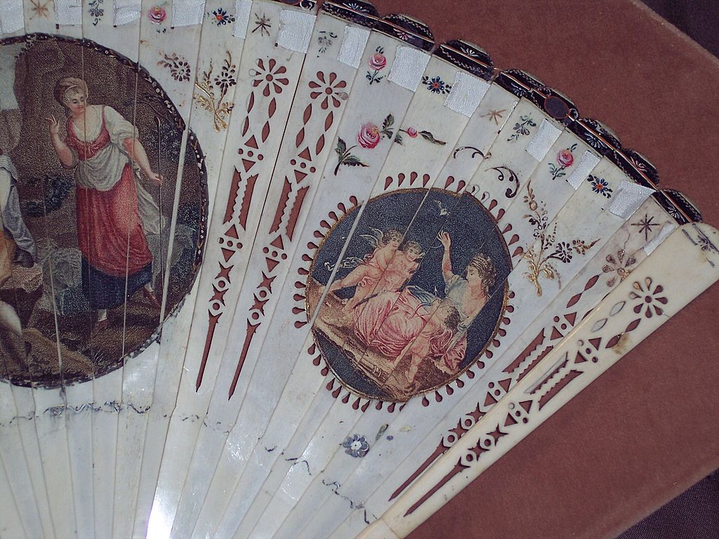 Antique 18th Century Hand Fan with Stipple Engraving Antique 18th Century Hand Fan with Stipple Engraving