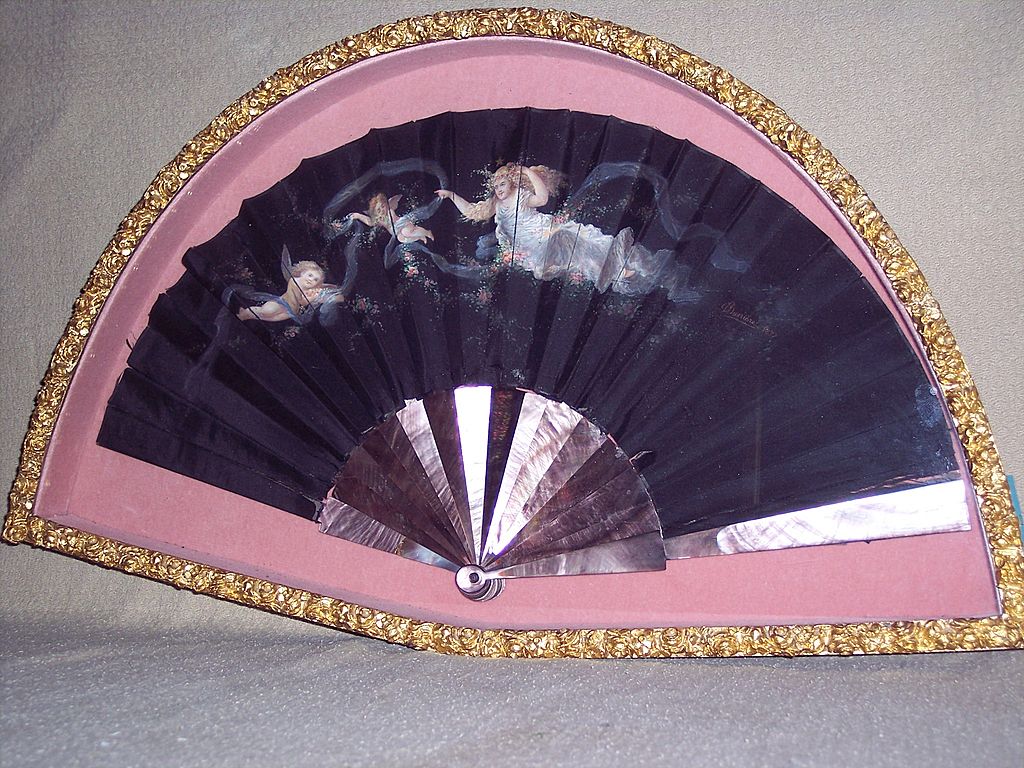 Antique 19th Century Victorian Hand Fan - Signed Antique 19th Century Victorian Hand Fan - Signed