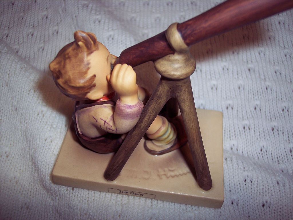 Hummel Figurine of Boy with His Telescope - "Star Gazer" #132 Trademark 3 Hummel Figurine of Boy with His Telescope - "Star Gazer" #132 Trademark 3
