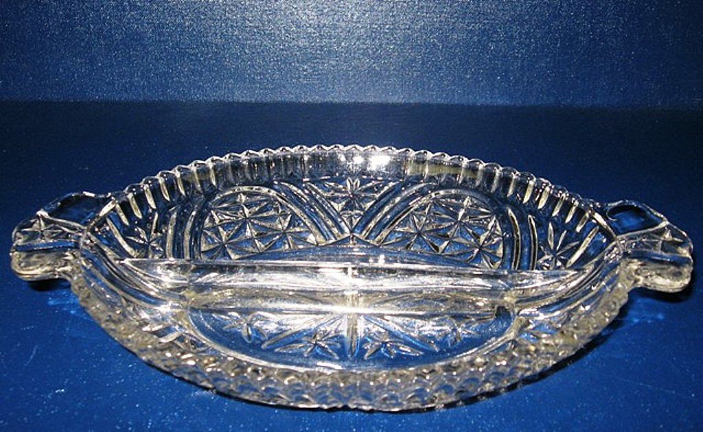 Anchor Hocking Stars & Bars Divided Relish Dish Anchor Hocking Stars & Bars Divided Relish Dish