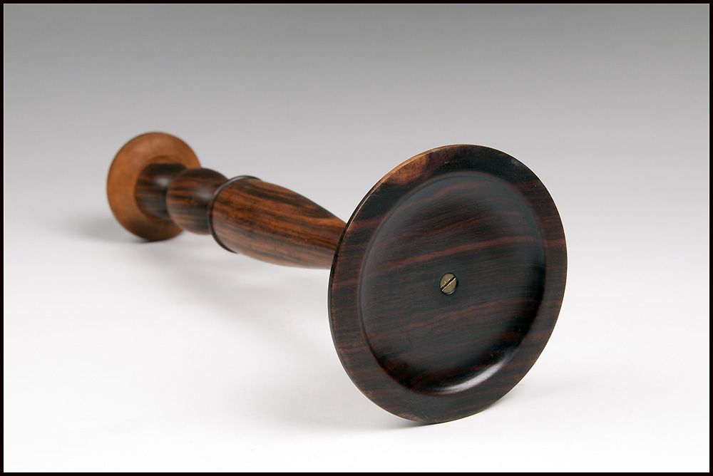 Pair Of Late 19th C. Georgian Style Rosewood Turned Candlesticks Pair Of Late 19th C. Georgian Style Rosewood Turned Candlesticks