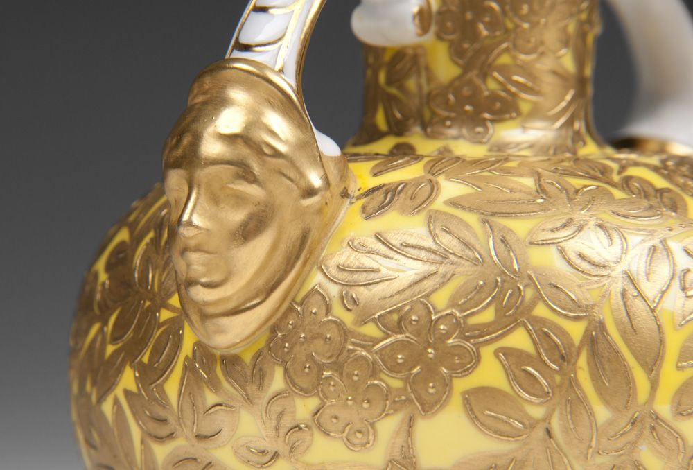 1890 Royal Crown Derby Yellow Ground Vase 1890 Royal Crown Derby Yellow Ground Vase