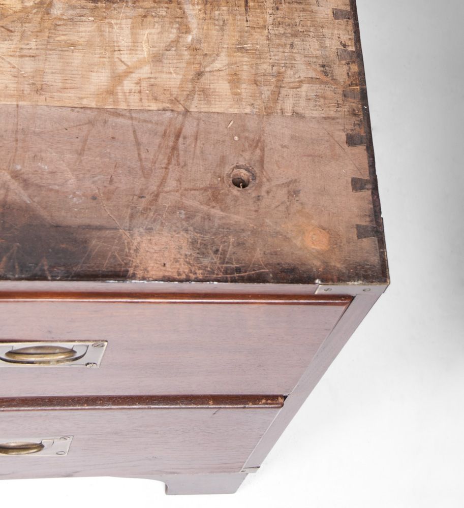 19th C. Double Stacked British Colonial Campaign Chest 19th C. Double Stacked British Colonial Campaign Chest