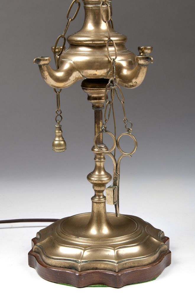 Miniature 19th C. Whale Oil Lamp With Tools, Electrified from piatik on