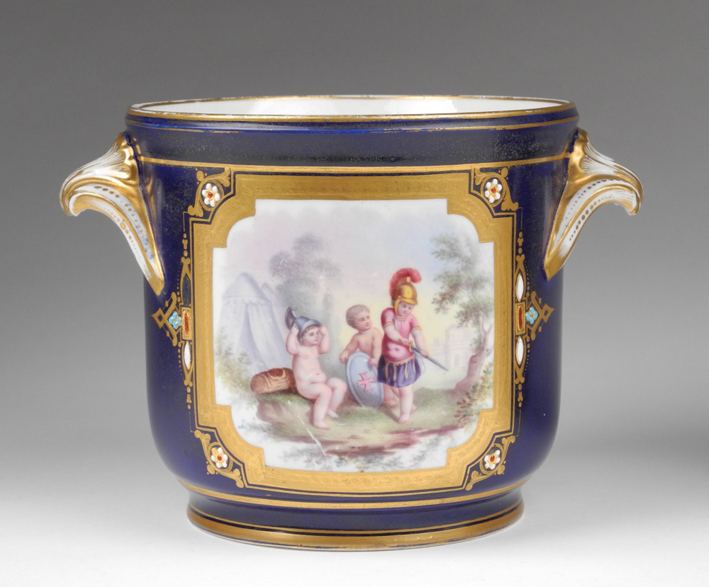 Pair of 18th C. Soft Paste Sevres Flower Stands Or Cachepots Pair of 18th C. Soft Paste Sevres Flower Stands Or Cachepots