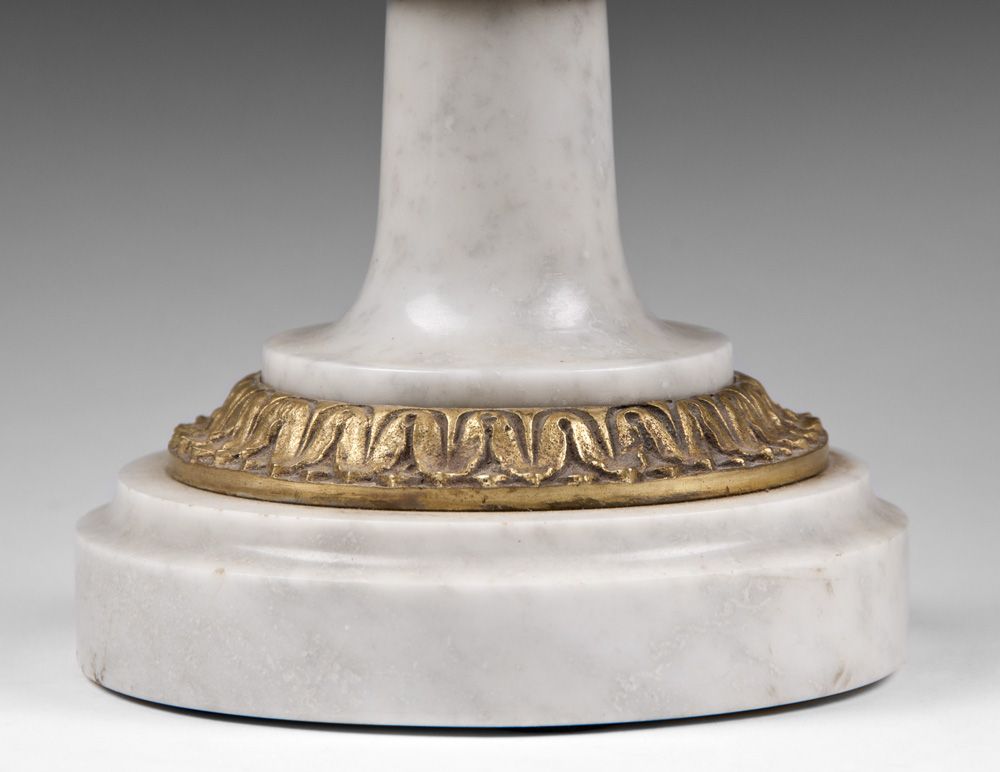 Pair Of French Louis XVI Style Ormolu And Marble Cassolettes Pair Of French Louis XVI Style Ormolu And Marble Cassolettes