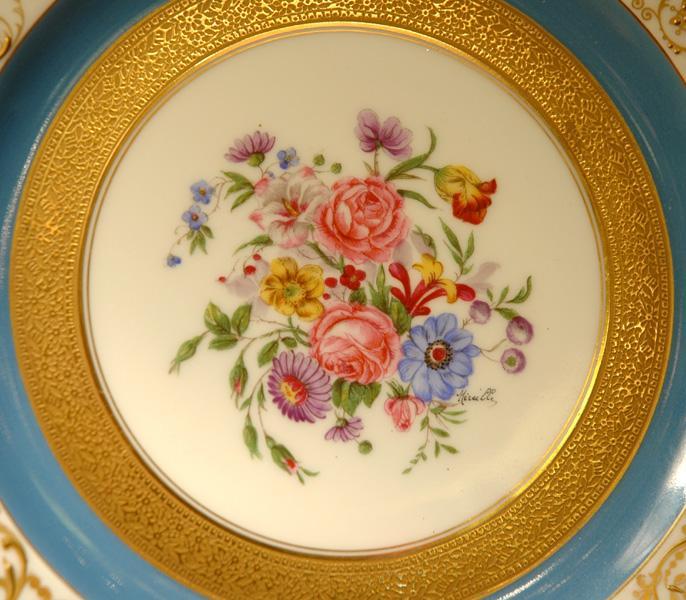 Set of 5 Hand Painted Limoges Service Plates Set of 5 Hand Painted Limoges Service Plates
