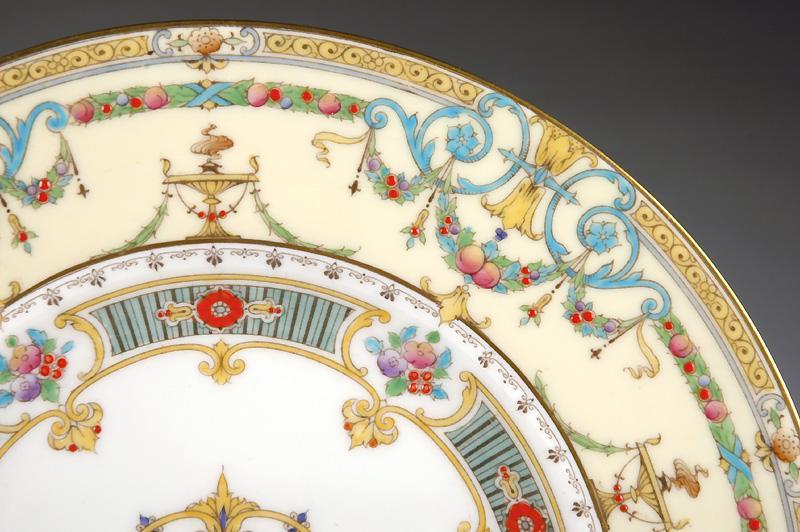 Royal Worcester Service Plates, Raised Enamel, 8 Royal Worcester Service Plates, Raised Enamel, 8