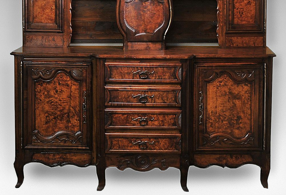 Late 19th C. French Vaisselier With Clock Late 19th C. French Vaisselier With Clock