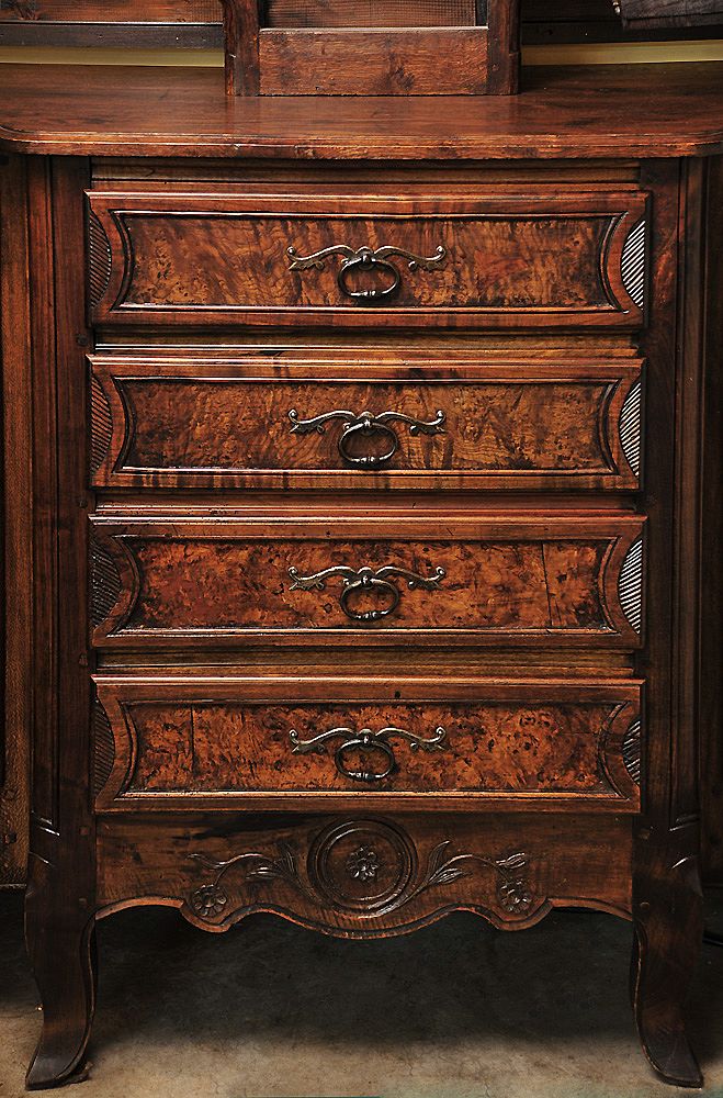 Late 19th C. French Vaisselier With Clock Late 19th C. French Vaisselier With Clock