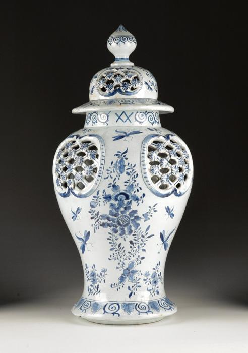 Blue & White 19th Century Delft Faience Vase Blue & White 19th Century Delft Faience Vase