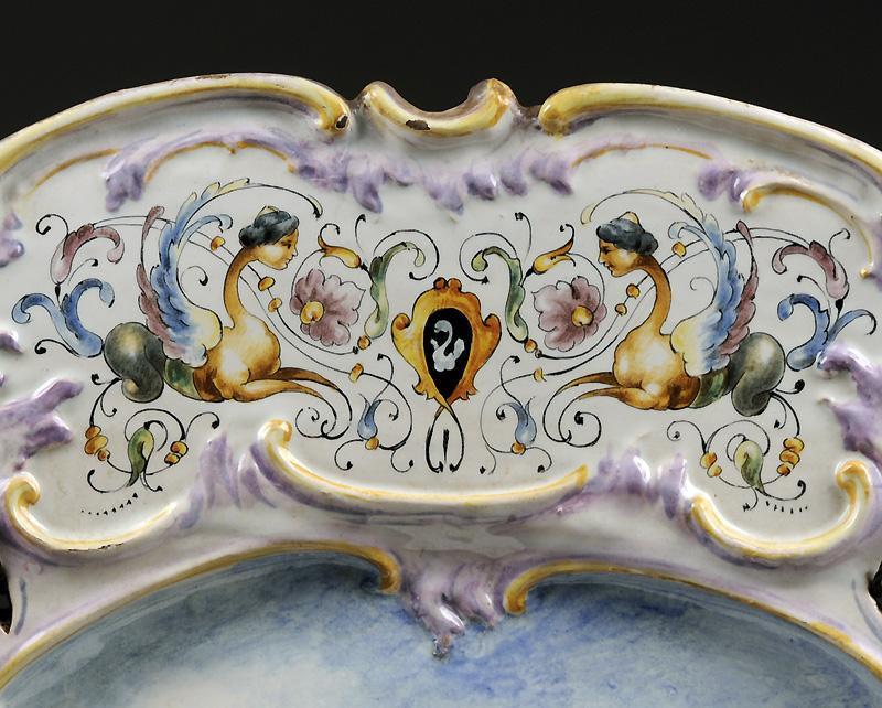 Pr. Vintage Hand Painted Majolica Wall Chargers Pr. Vintage Hand Painted Majolica Wall Chargers