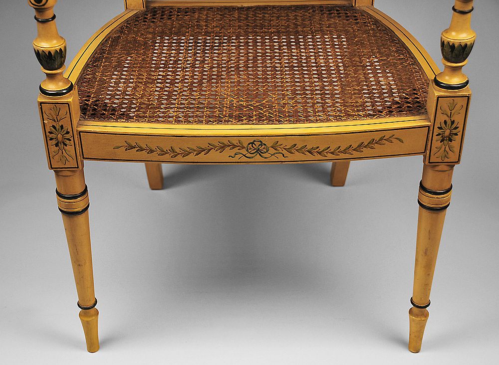 Mid 20th C. Adams Style Painted Armchair Mid 20th C. Adams Style Painted Armchair