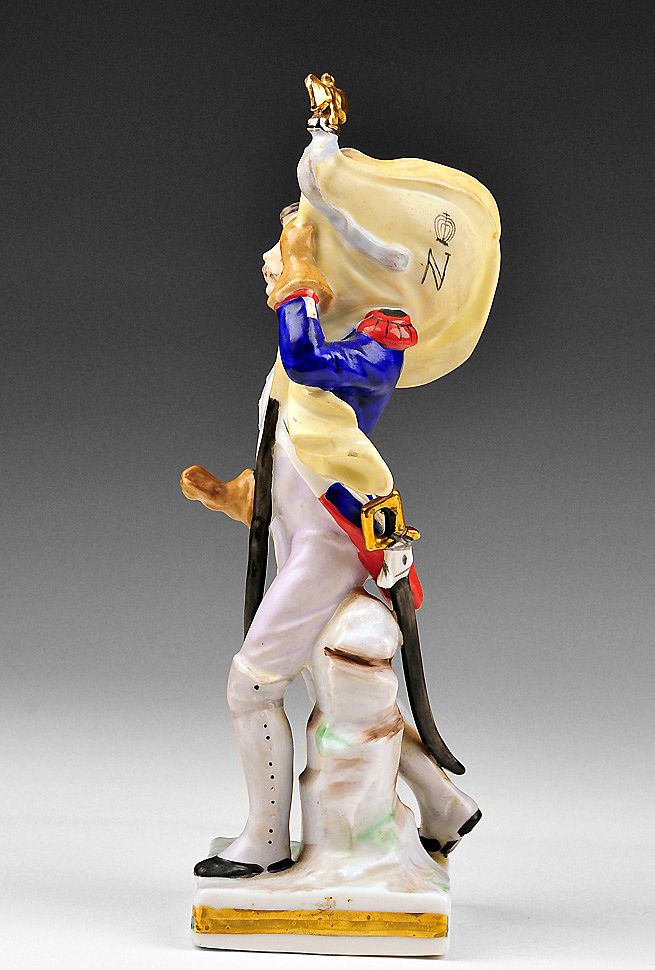 Voight Brothers Sitzendorf Porcelain Figurine of Prussian Soldier Voight Brothers Sitzendorf Porcelain Figurine of Prussian Soldier