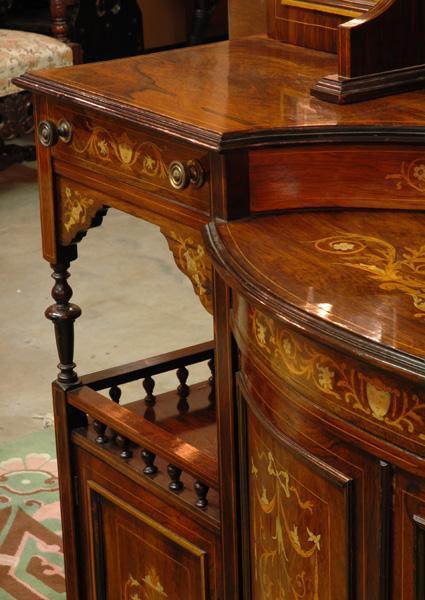 Late Victorian Rosewood and Inlaid Side Cabinet Late Victorian Rosewood and Inlaid Side Cabinet