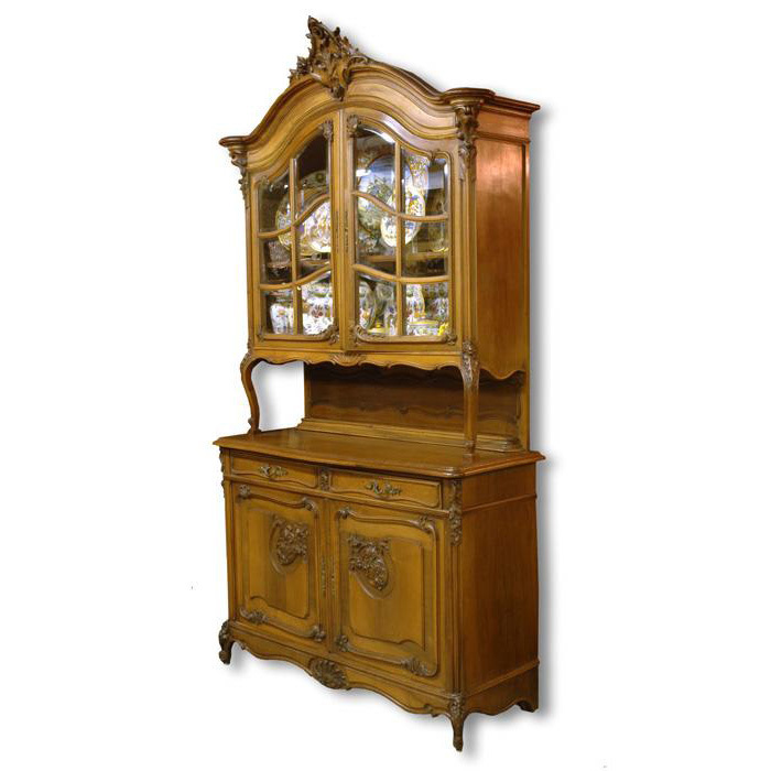 19th C. French Provincial Walnut Buffet a deux Corps 19th C. French Provincial Walnut Buffet a deux Corps